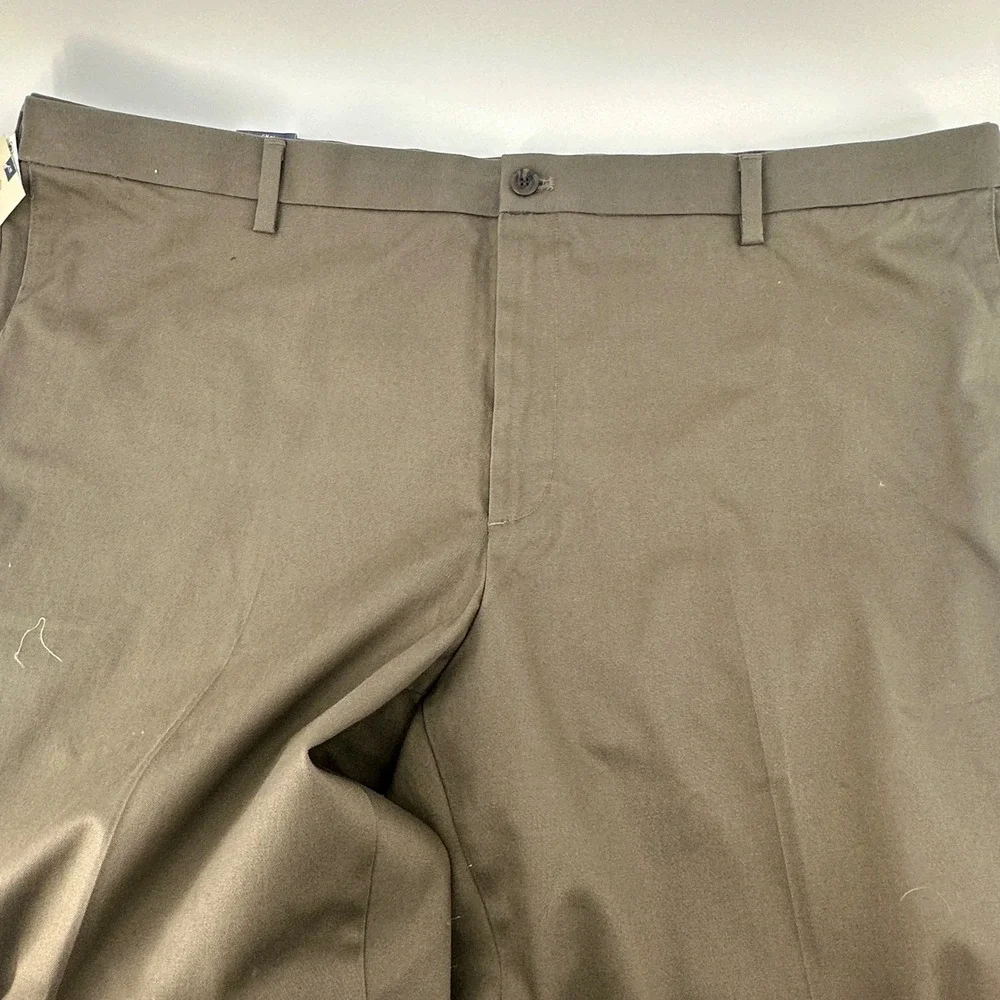 Dockers Signature Khaki Pants Mens 48x38 Brown Classic Fit Flat Front Stretch